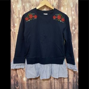 Girls Mixed Media Sweatshirt